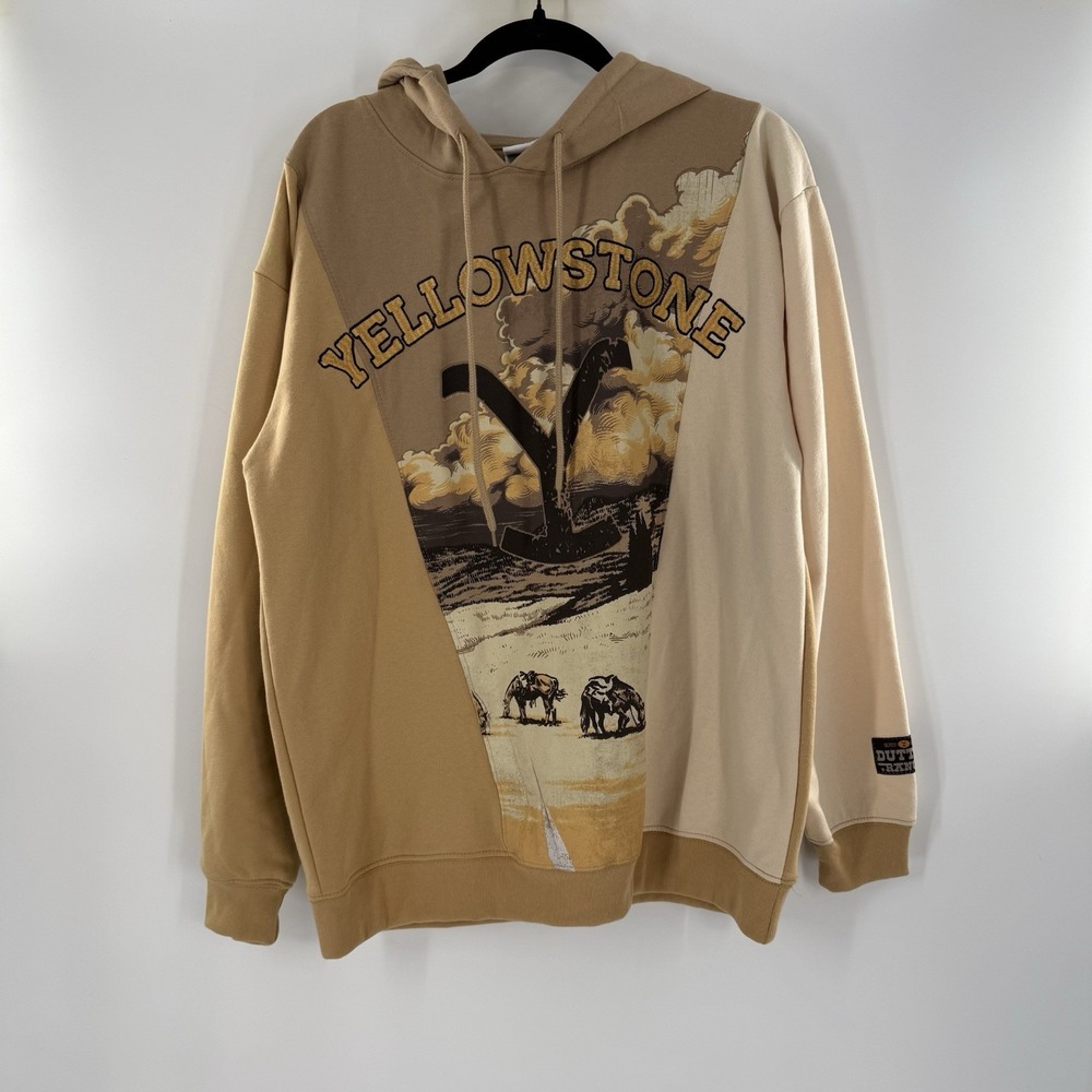 Yellowstone Dutton Ranch Men's XL Sweatshirt Yellow Color Block NWOT